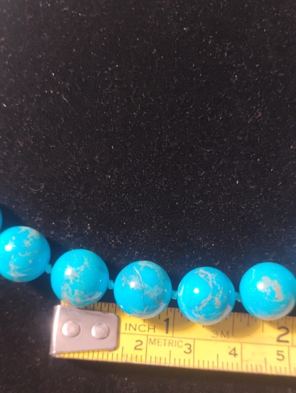 925 Genuine Turquoise Necklace & Earrings Jeweler Inspected 18" - Picture 5 of 7